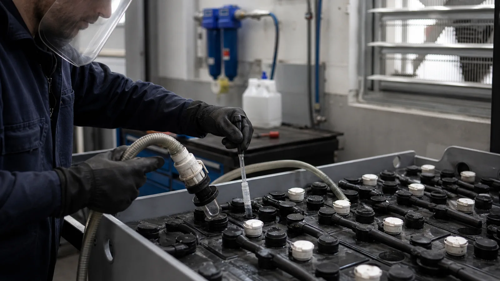 Sistemul Aquamatic pentru bateria PzS: utilizare și verificări
